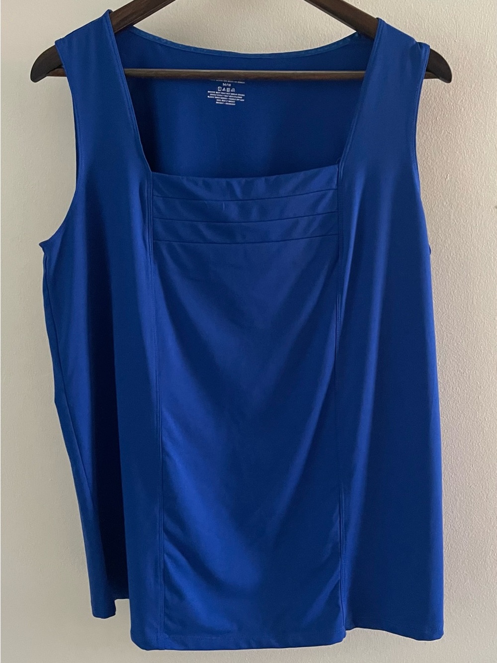 Title:
Preppy Lane Bryant Jewel Tone Royal Cobalt Blue Pleated Tank Top 14/16